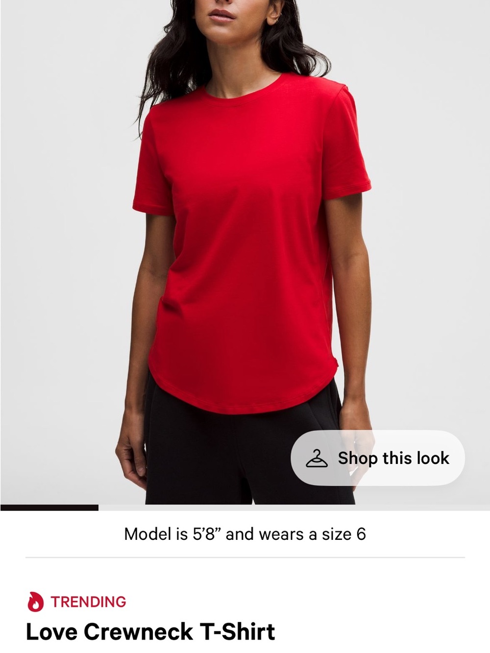 lululemon athletica Classic Crewneck Tee — Red